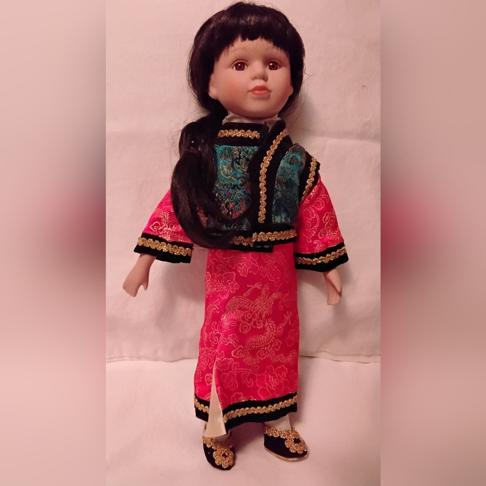 Vtg Chinese Limited Edition Porcelain  Doll